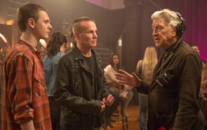 Jake Wardle, James Marshall and David Lynch behind the scenes of Twin Peaks. Photo: Suzanne Tenner/SHOWTIME